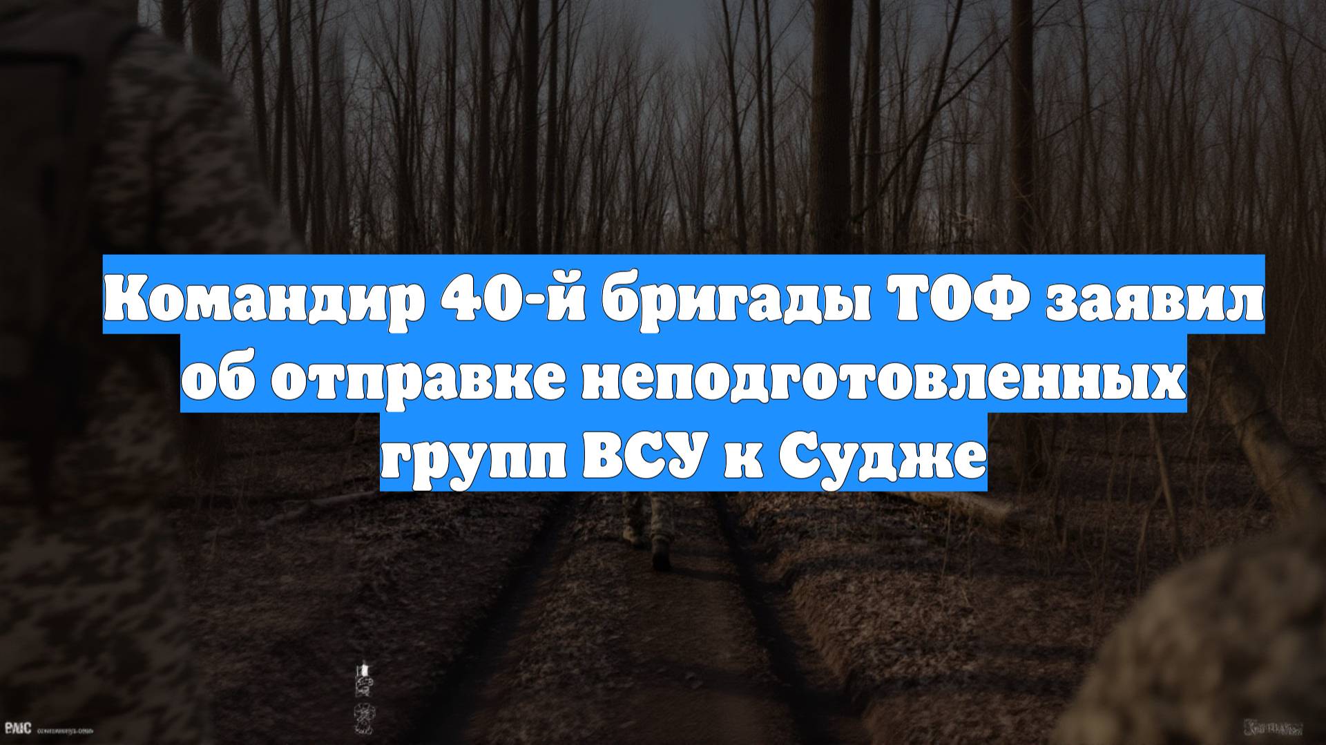 Командир 40-й бригады ТОФ заявил об отправке неподготовленных групп ВСУ к Судже