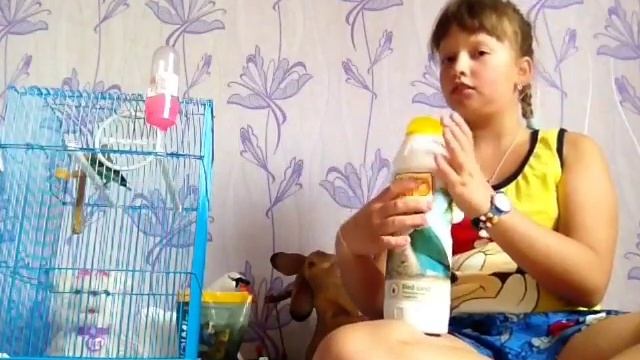 Уборка клетки попугая Кеши!!! :)