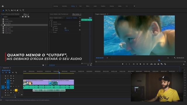 COMO FAZER EFEITO DE ÁUDIO "EMBAIXO D'ÁGUA" | LOWPASS | Adobe Premiere Pro Tutorial + SFX Download