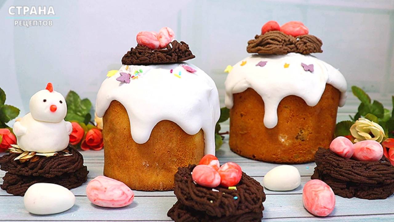 Пасхальный Декор / Сахарные Яйца и Гнезда из Песочного Печенья