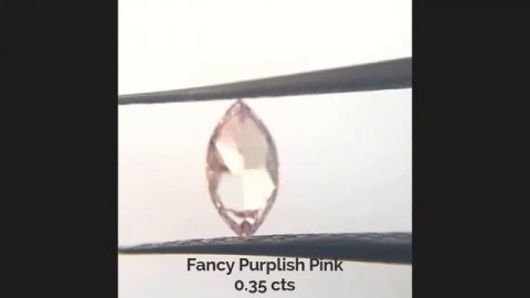 0.35 carats - Natural Fancy Purplish Pink - GIA Certified Marquise Diamond