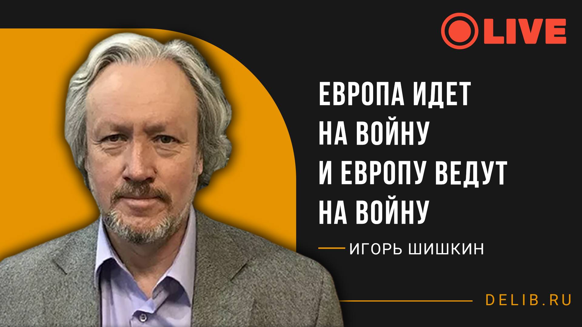 Встреча с Игорем Шишкиным | Европа идет на войну и Европу ведут на войну