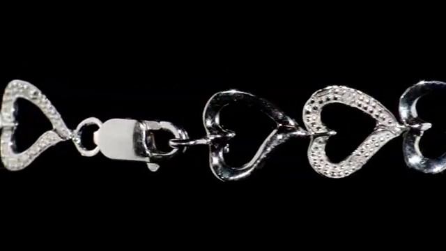 Diamond Heart Bracelet 1/10 Carat In Sterling Silver | MyJewelryBox