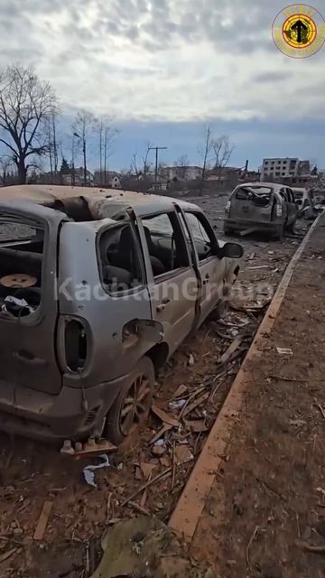 Колонна, которую несколько дней назад сожгли в Судже возле взорванного моста