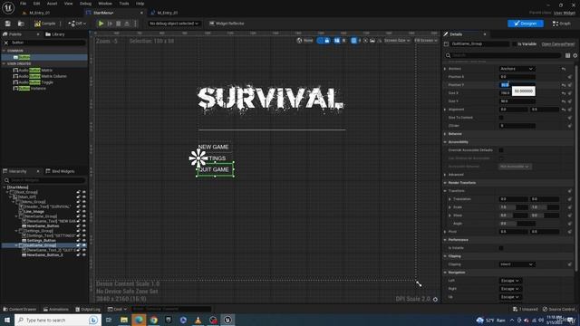 23 - Creating A Survival Game Start Level Menu