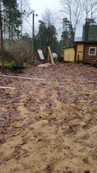 Разгрузка материала, начало строительства, Ленинградская область.mp4