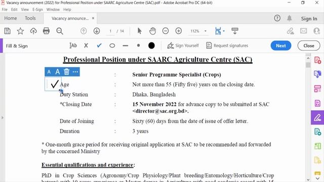 How to insert a Tick mark in a PDF (fill and sign) with Adobe Acrobat Pro DC