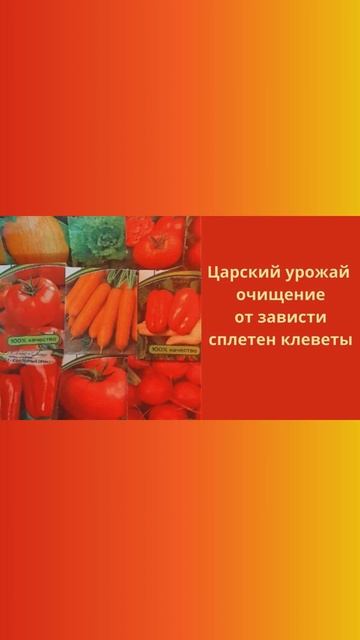 Царский урожай очищение от зависти сплетен клевету