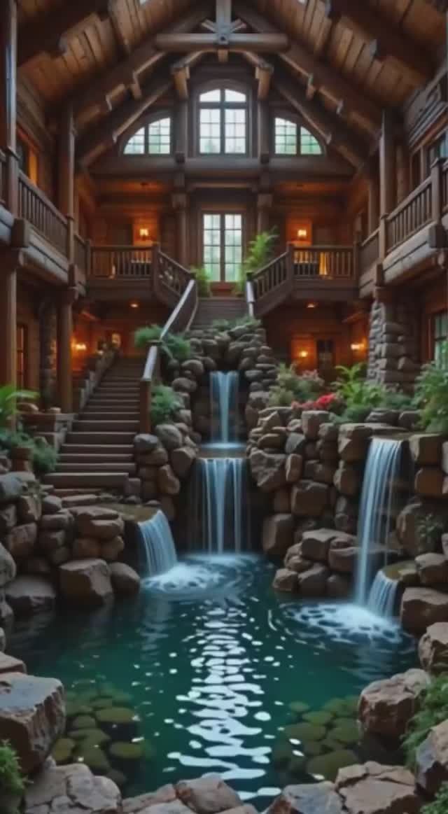 Дом с водопадом