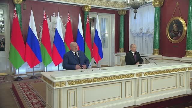 Владимир Путин. Совместная пресс-конференция с Президентом Белоруссии Александром Лукашенко 13.03.25