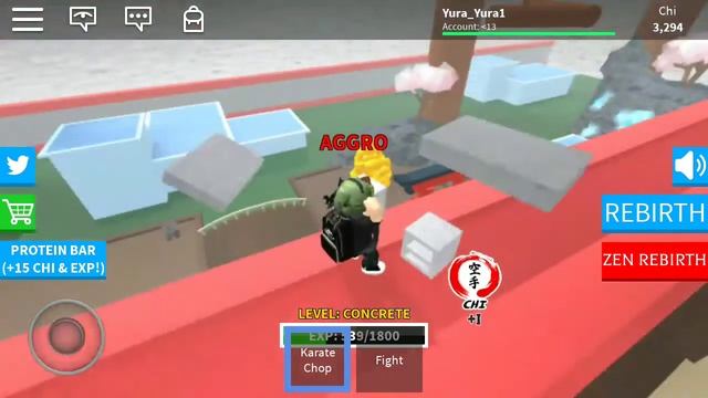 Граю карту карате в ROBLOX.
