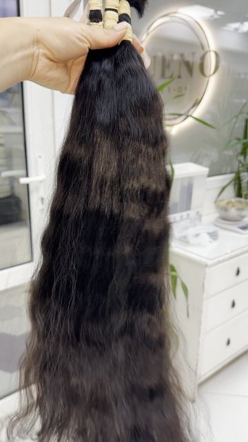 BUENOHAIR коричнево-чёрные 45см, кудри славянские волосы для наращивания