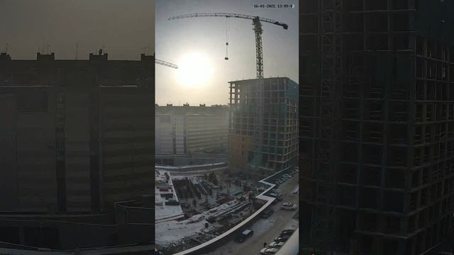 Таймлапс строительства GAGARIN CITY (Гагарин Сити) Новосибирск январь 2025