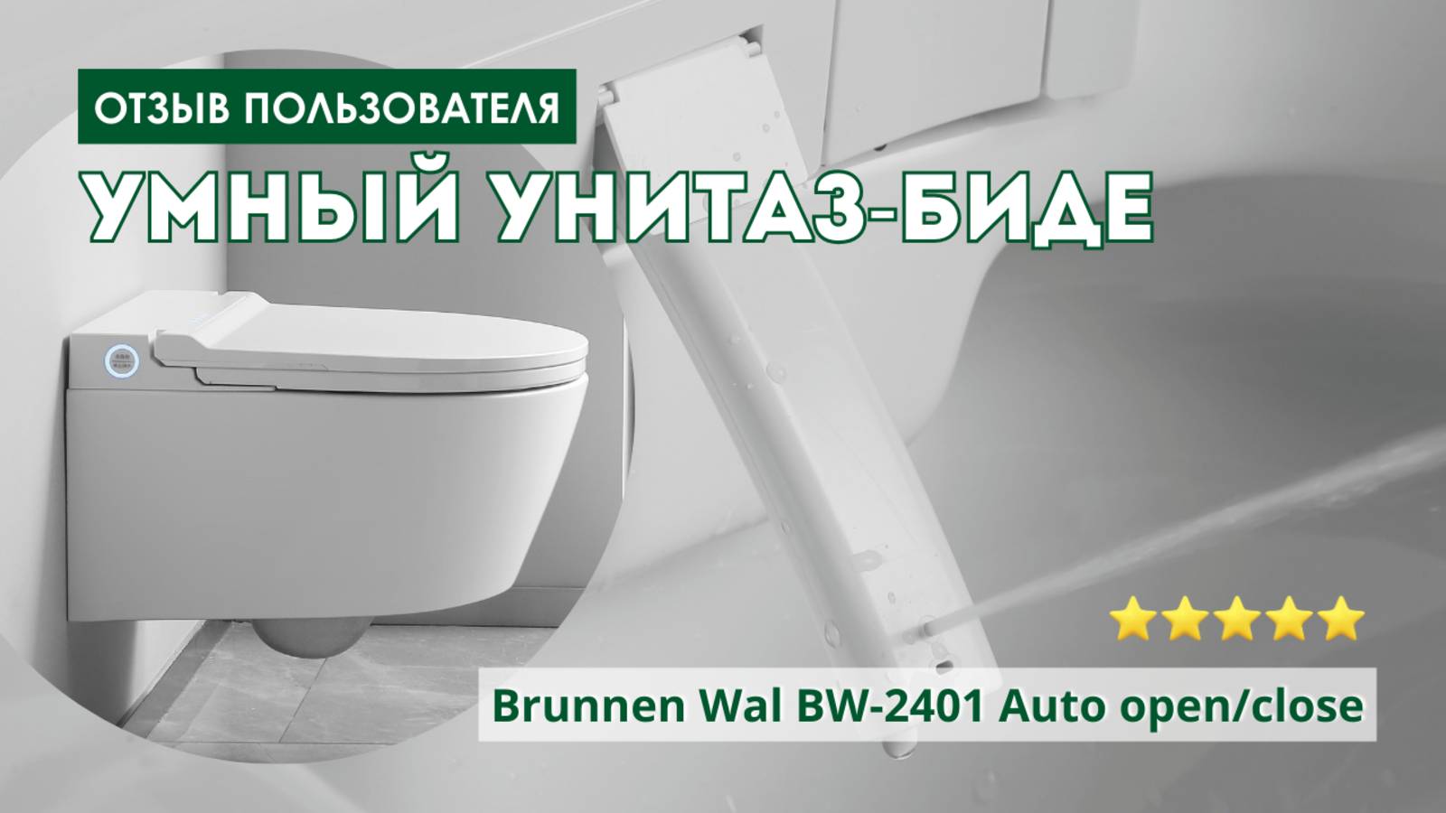 Отзыв пользователя на электронный умный унитаз-биде BRUNNEN Wal BW-2401 Auto Open/close