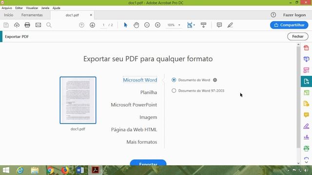 Adobe Acrobat Pro: Como exportar PDF para documento do Word