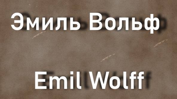 Эмиль Вольф Emil Wolff биография работы