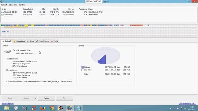 Defraggler programı kullanılışı HD