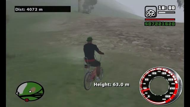 GTA SA. CJ велосипедист (3 серия). Езда по холмам в LS(Лос Сантос).