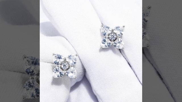Серьги -пусеты МАРКИЗ из серебра 925 пробы c фианитами