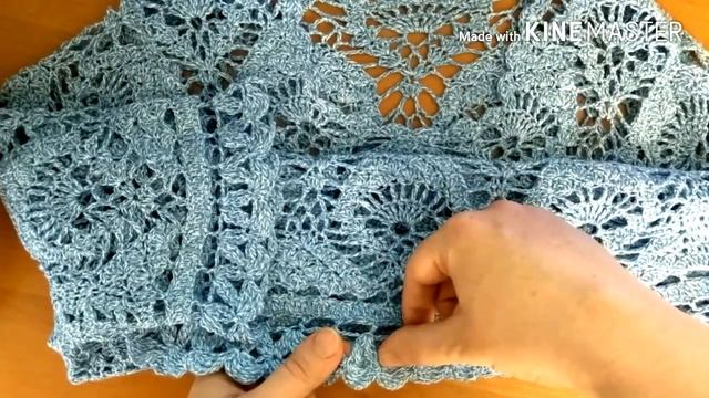Ажурная кофта крючком Голубая нежность. Часть 4. Все готово!
