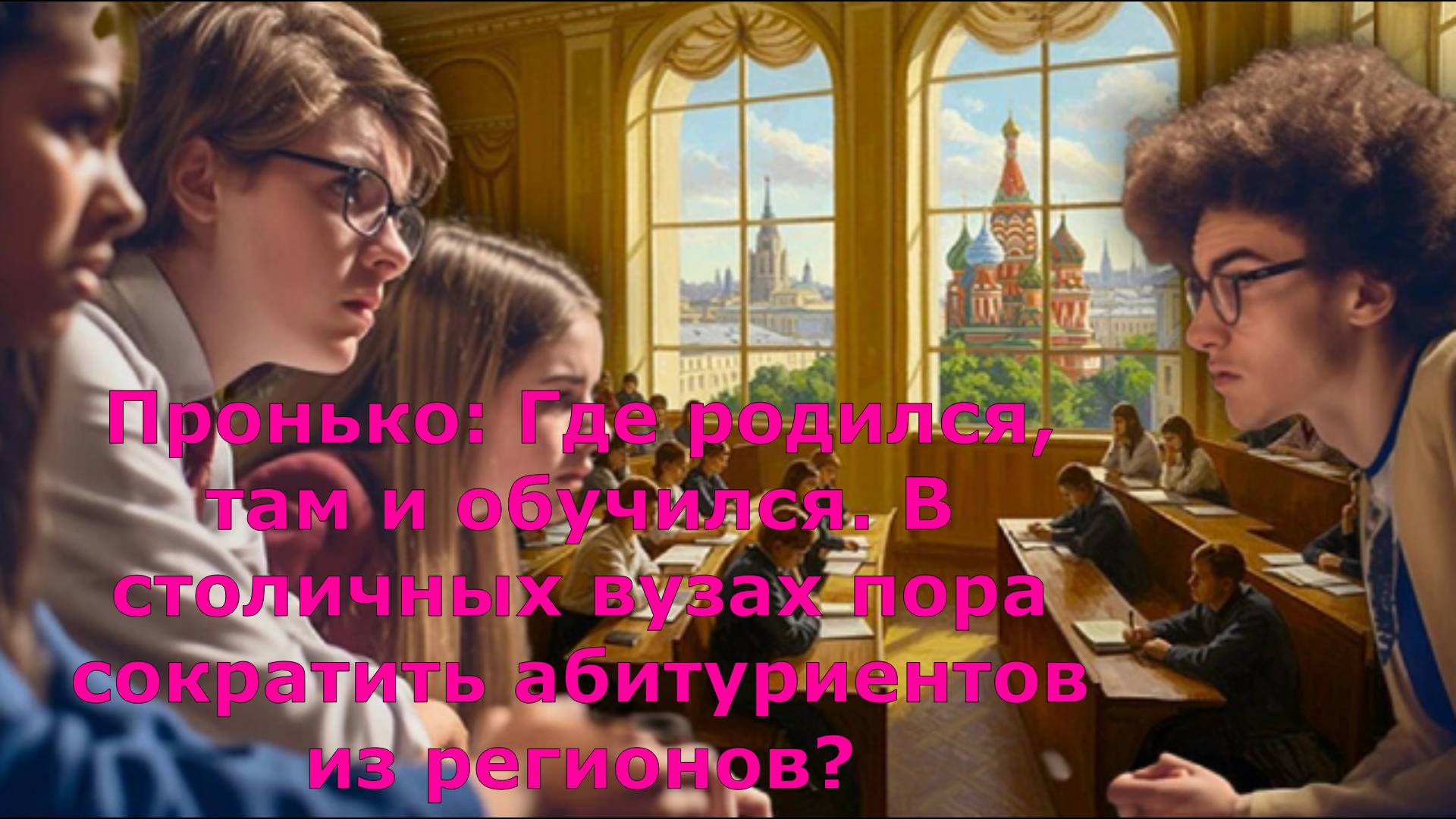 Пронько: Где родился, там и обучился. В столичных вузах пора сократить абитуриентов из регионов?