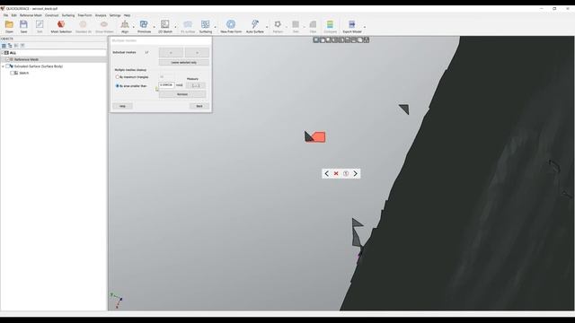 QS Tutorials_ Remove mesh outliers - QUICKSURFACE 2022