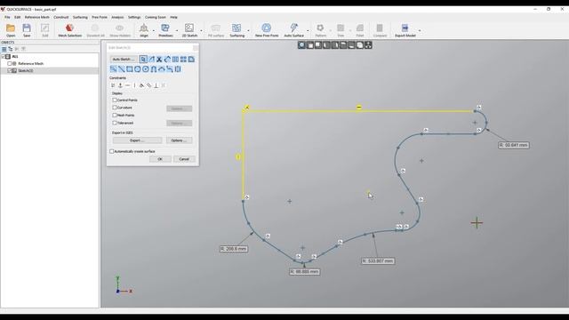 QS Tutorials_ Offset elements In 2D Sketch - How to do Reverse Engineering with QUICKSURFACE