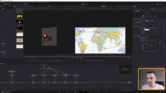 Create Plane TRAVEL MAP DaVinci Resolve