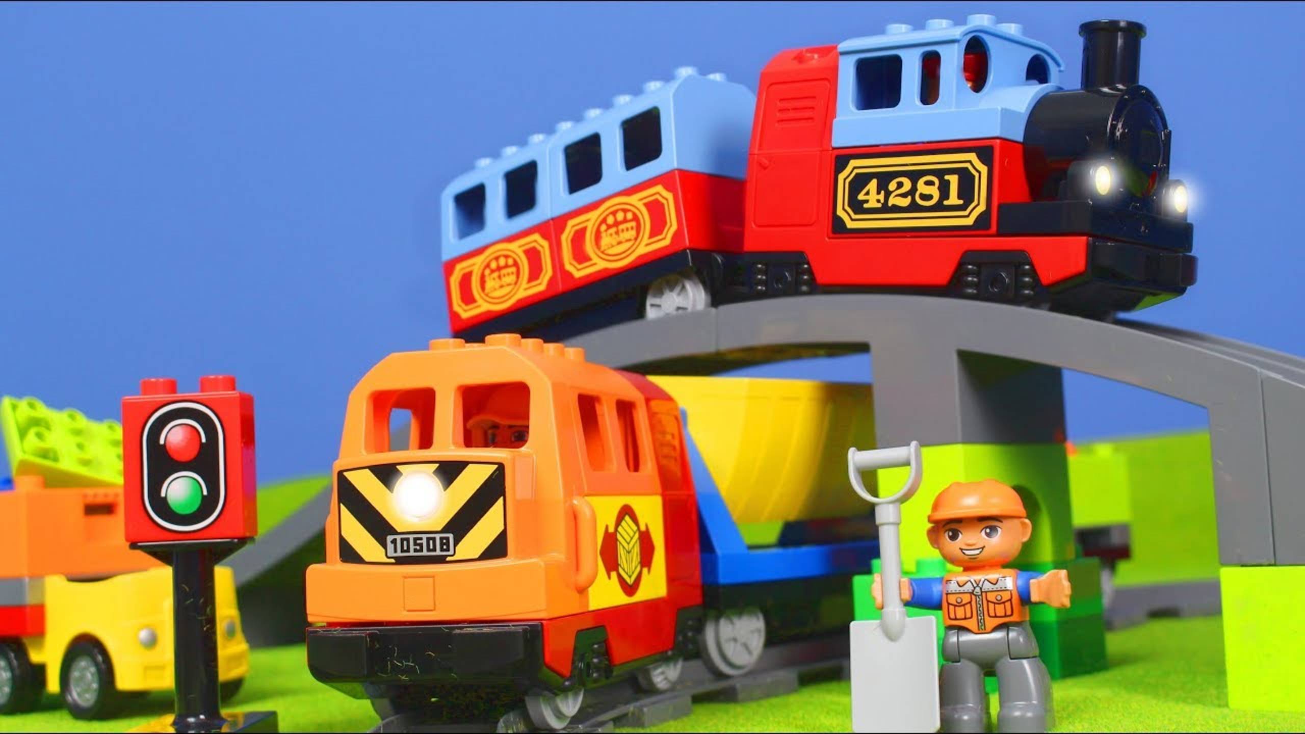 Поезда, кран, экскаватор и грузовик LEGO Duplo для детей