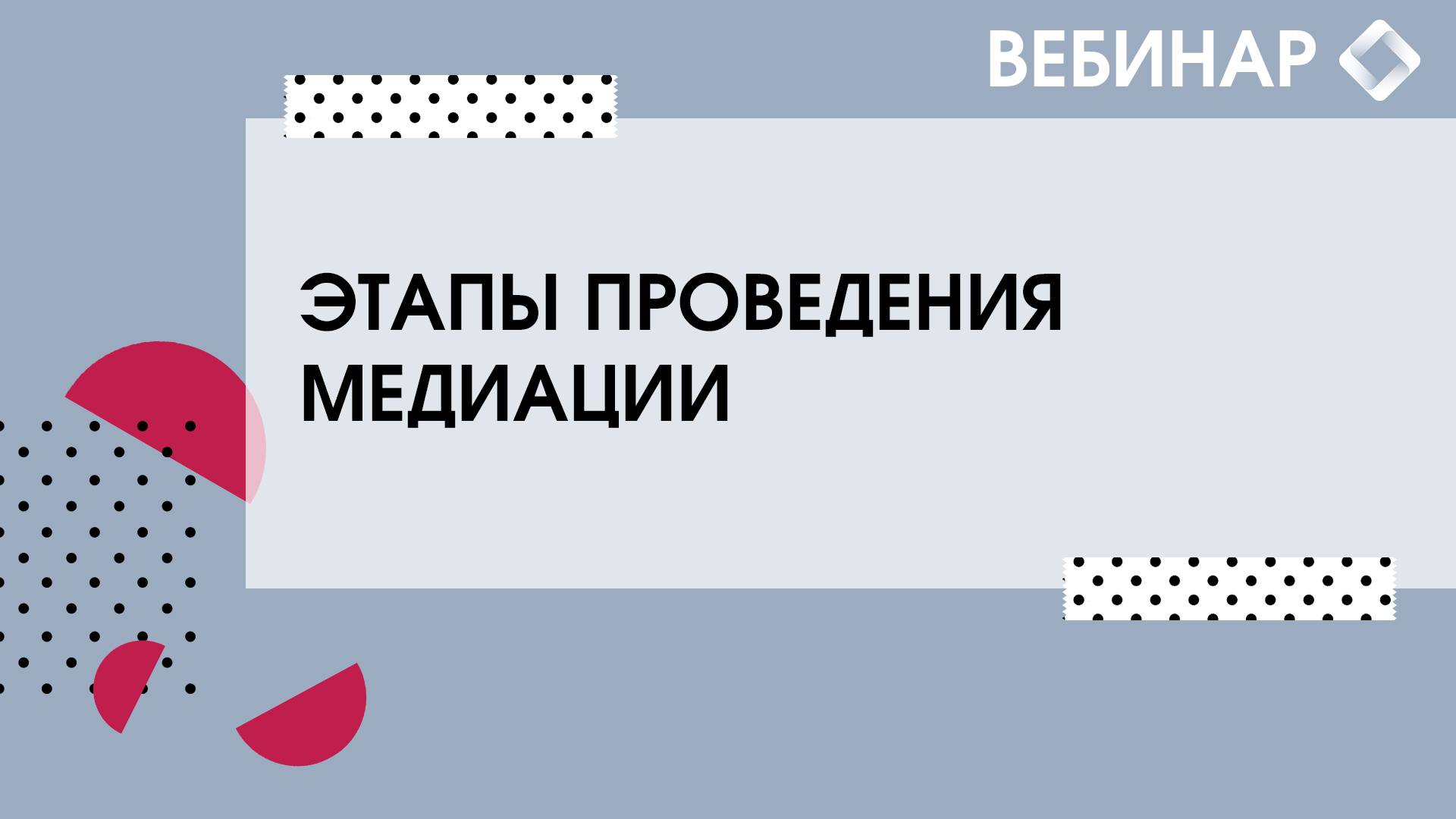 Этапы проведения медиации.