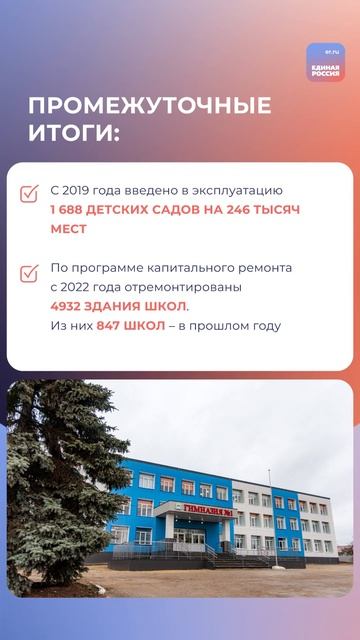 Обновление школ и детских садов