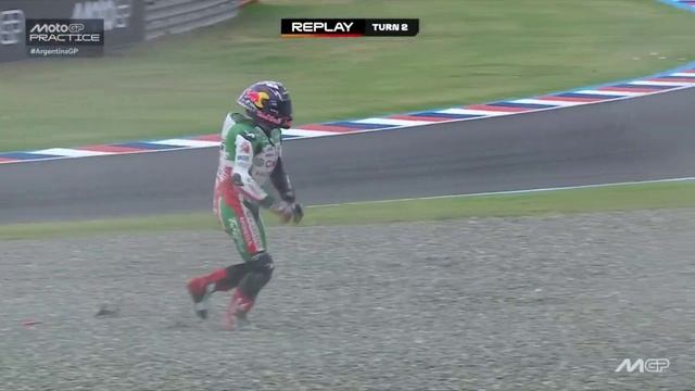 Падение Зарко во второй практике ГП Аргентины Moto GP 2025