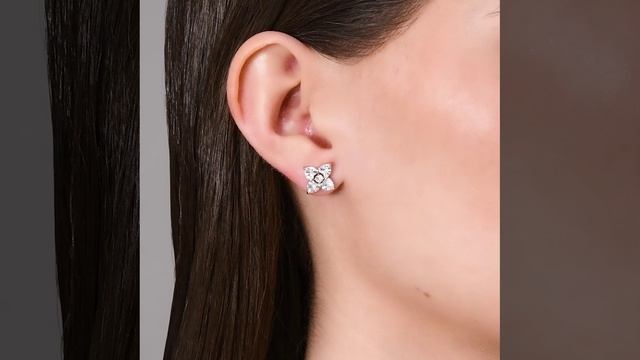 Серьги -пусеты МАРКИЗ из серебра 925 пробы c фианитами