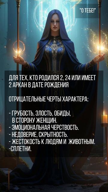 для тех, кто родился 2,24 числа или имеет 2 аркан в дате рождения