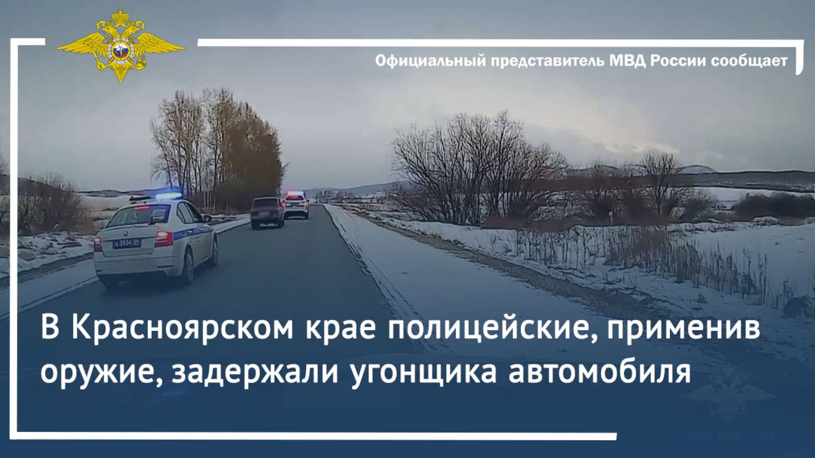 В Красноярском крае полицейские, применив оружие, задержали угонщика автомобиля