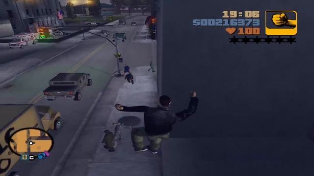GTA 3 - Что будет если сделать мега-прыжок рядом с полицейским