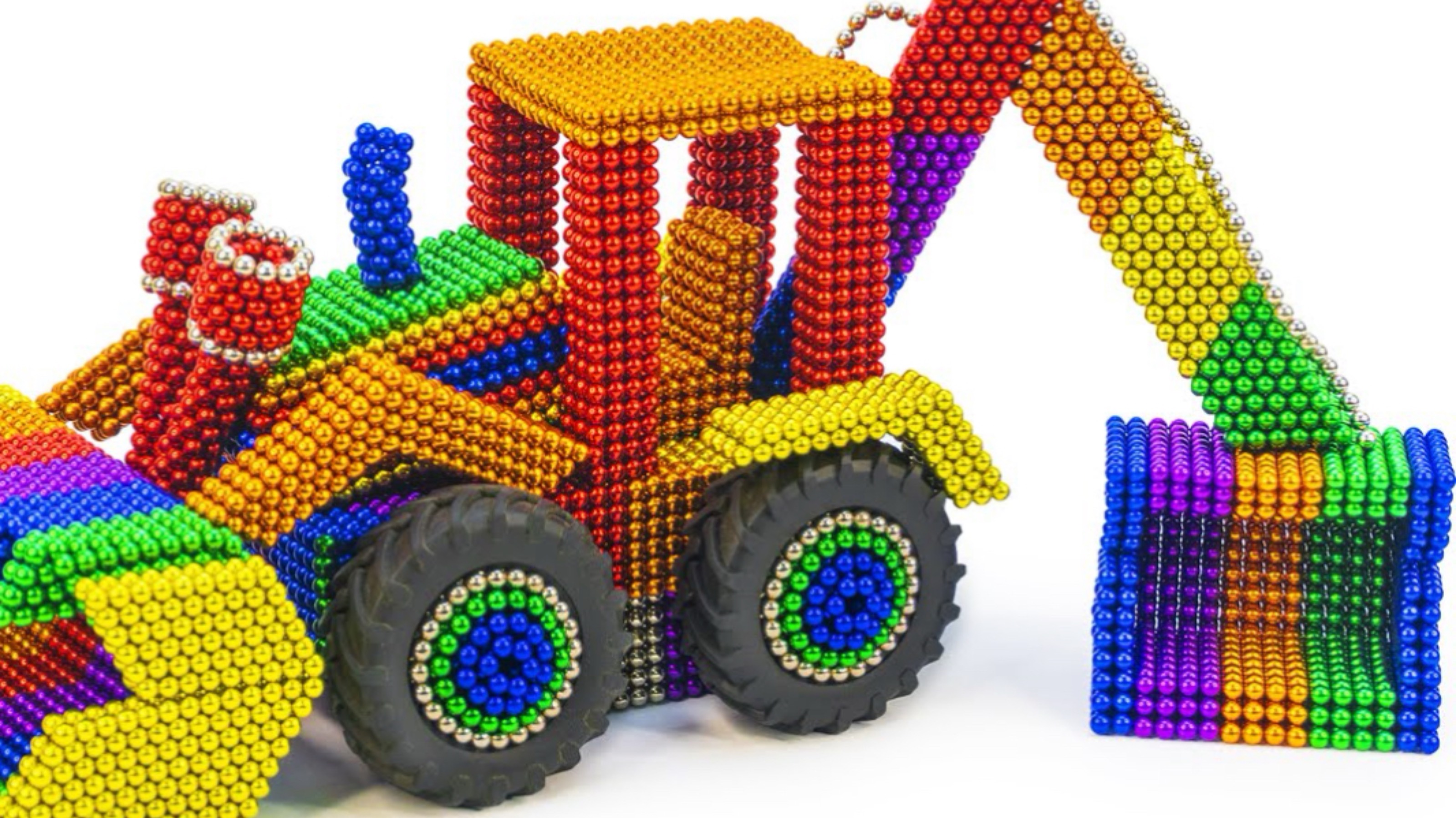 Magnet Challenge - Версия Caterpillar 415F2 Экскаватор-погрузчик из магнитных шариков |