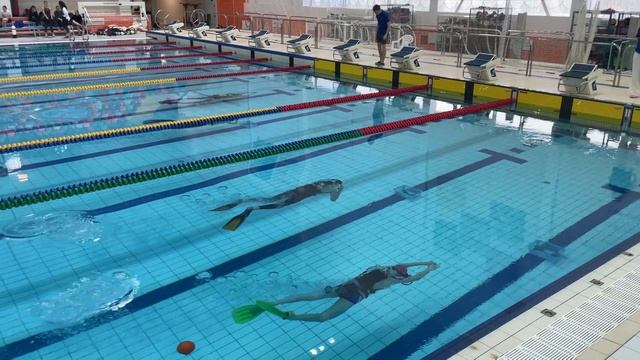 Дайвинг - полоса препятствий 100 м  пара 1-й заплыв
