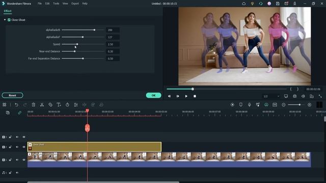 How to use Clone effect in Filmora 11 | AI Portrait Clone Effect | multiple clones in video