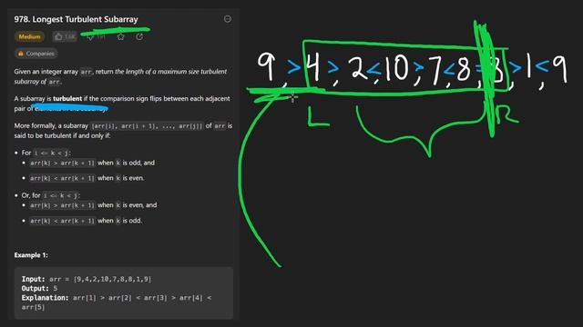 Leetcode 978: Longest Turbulent Subarray (RU)