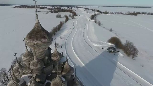 снегопад на Кижах
