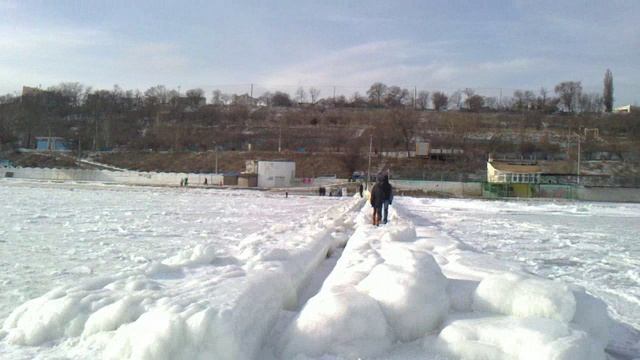 Замерзшее черное море.Одесса