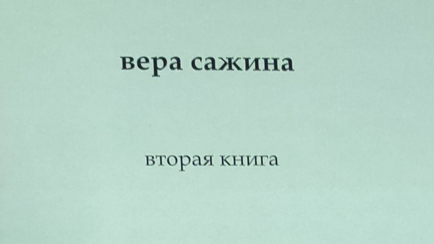 КНИГА 311 Вера Сажина Вторая книга (М.: Издательство Евгения Степанова, 2021)