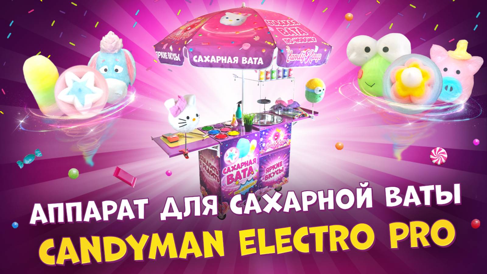 Аппарат для сахарной ваты CANDYMAN ELECTRO PRO (электрический) - готовое решение для бизнеса💡