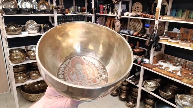 Кованая поющая чаша Gold Buddha ( 17 см, нота: До #, 277 Гц ) / Singing Bowl / shamanic.moscow