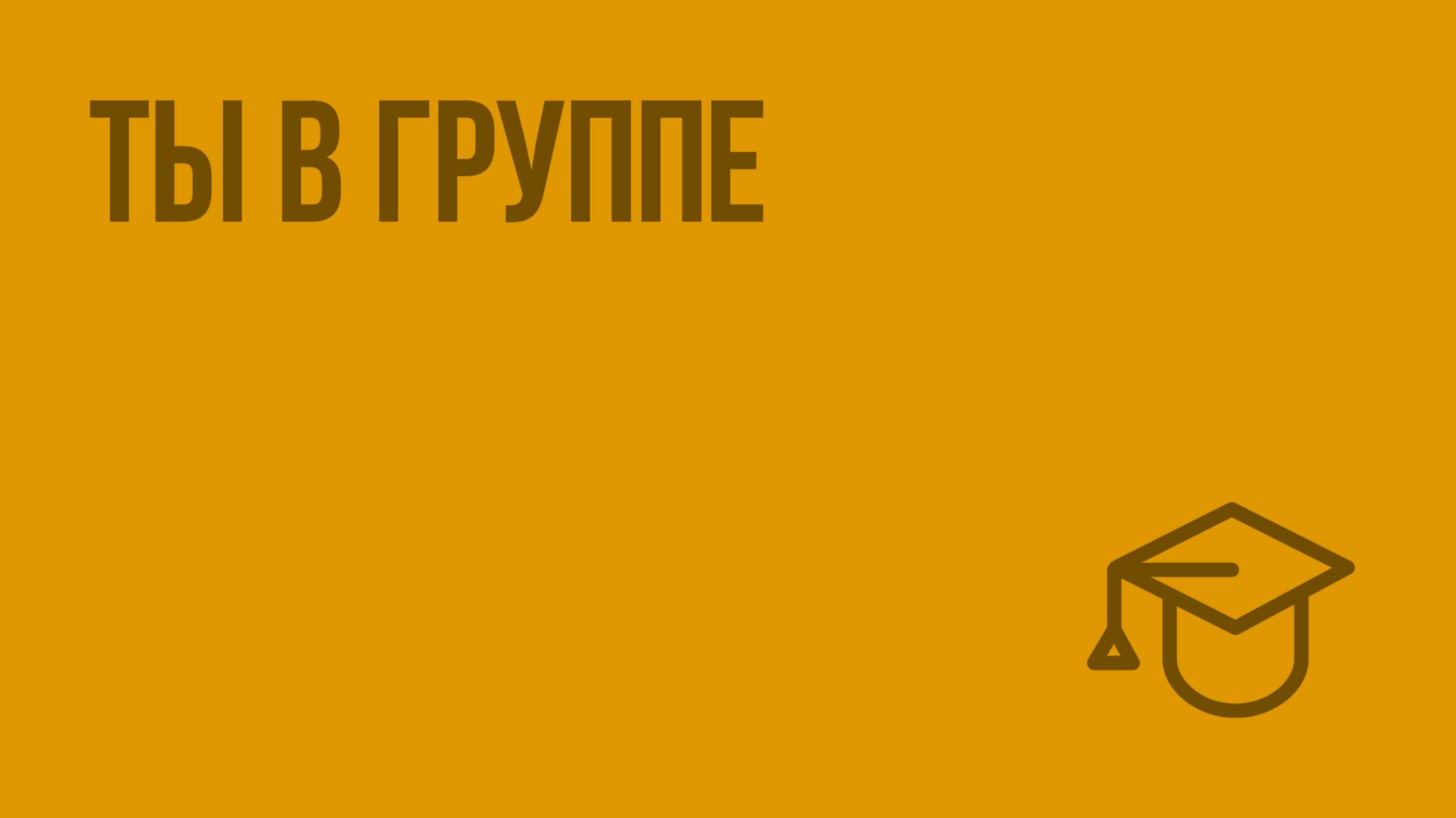 Ты в группе. Видеоурок по обществознанию 6 класс