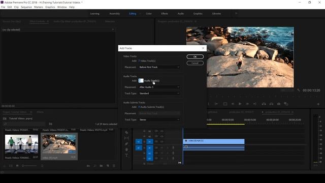 ADOBE PREMIERE PRO TUTORIAL-  ADD VIDEO TRACK  in Premiere Pro CC