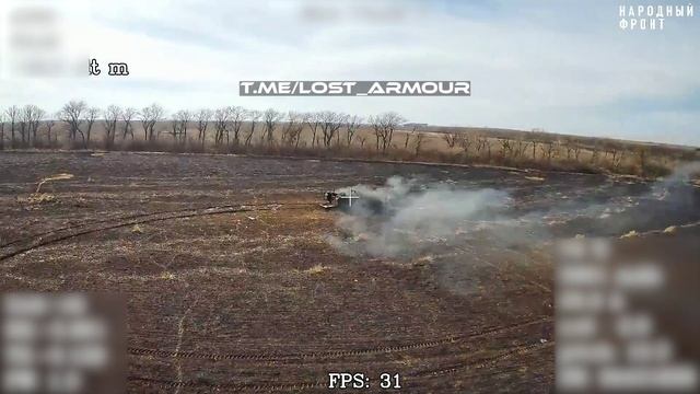 Уничтожение бронетранспортера M113 ВСУ ударом оптоволоконного FPV-дрона КВН в районе н.п. Тара...