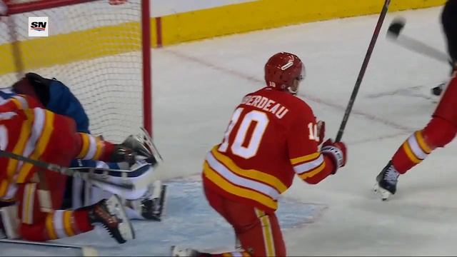 Flames’ Huberdeau ‘Uses His Head’ To Find The Back Of The Net