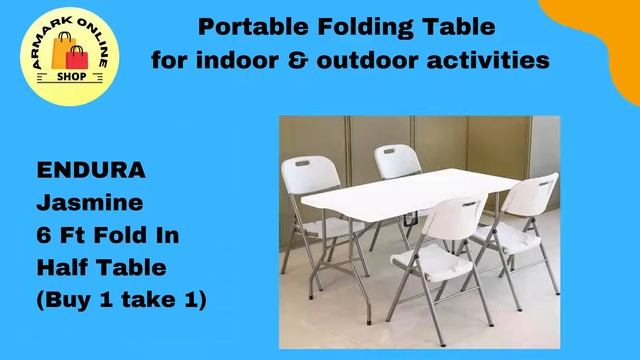 ENDURA Jasmine 6 Ft Fold In Half Table Buy 1 take 1